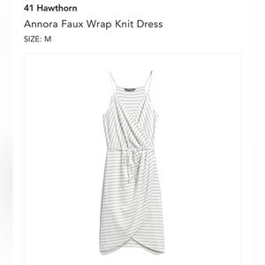 StitchFix 41 Hawthorn White and Navy faux wrap dress size M
